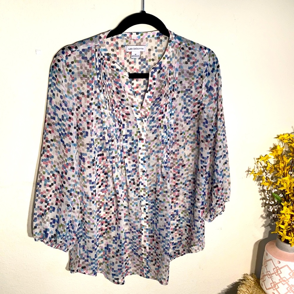 LIZ CLAIBORNE Multicolored Ladies Blouse